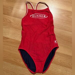 TYR Women’s Reversible Red Lifeguard Guard One Piece Swimsuit